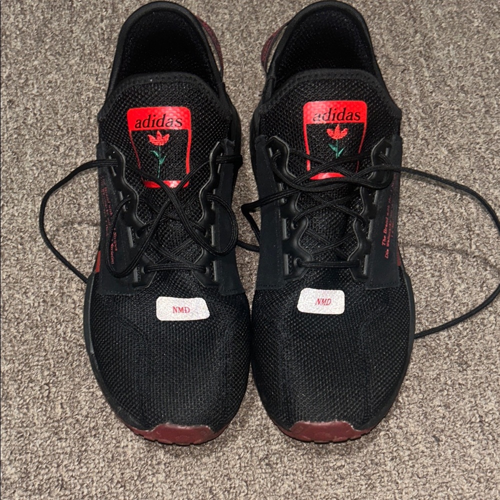 Adidas NMD R1 V2 Black and Red Sneakers